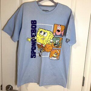 SpongeBob SquarePants Blue Graphic T-Shirt Size L Men's Women's Nickelodeon